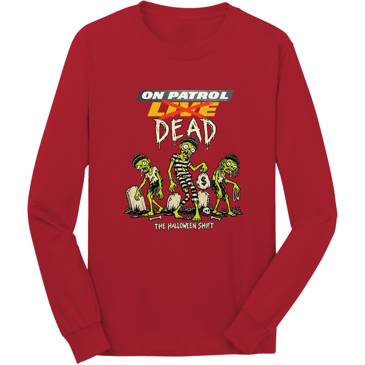 OPL Dead Halloween Shift Fan Long Sleeve Core Cotton Tee