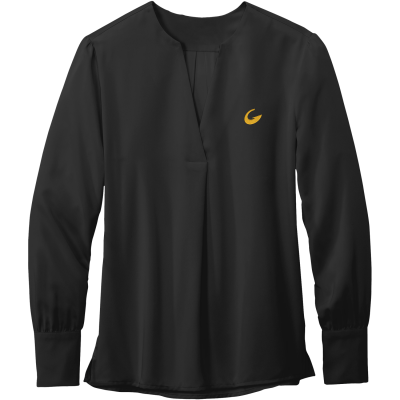 Women’s Open-Neck Satin Blouse
