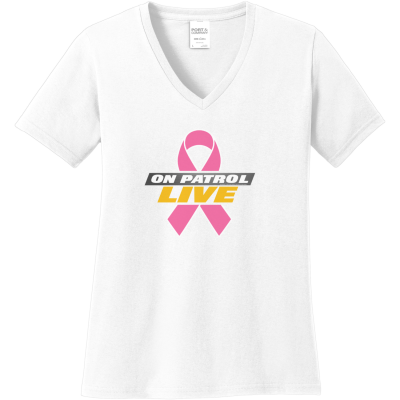 OPL Breast Cancer Awareness Women's Core Cotton V-Neck Tee