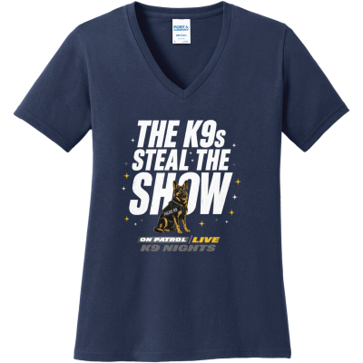 K9 Steals The Show Women's Core Cotton V-Neck Tee