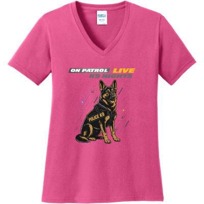 K9 Nights Women's Core Cotton V-Neck Tee